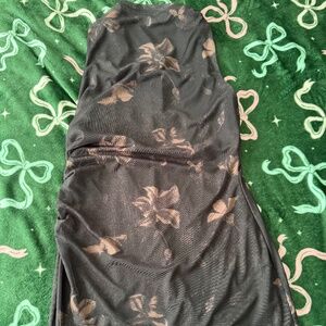 Madden NYC floral sleeveless mesh dress